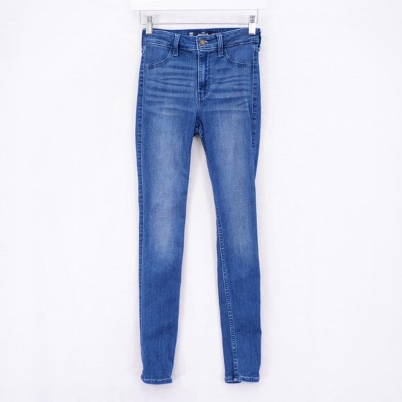 Hollister High Rise Jean Legging Advanced Stretch Blue Denim Jeans -00S/24S- - Picture 1 of 7